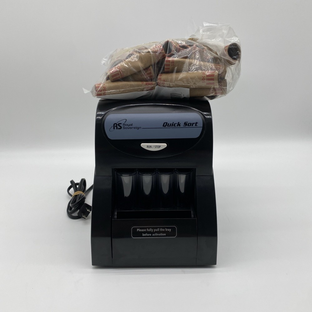 Royal Sovereign Quick Sort Coin Sorter Counter Machine QS-1AC Tested Extras