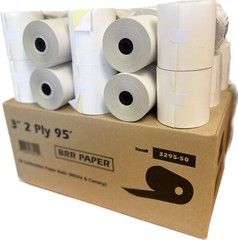 2 Ply 50 Rolls 3 X 90 Feet Carbonless White/Canary Kitchen Printer Paper