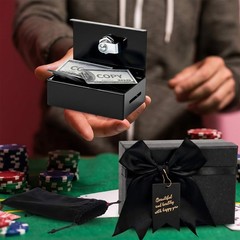CroBlissful 3 Pcs Metal Casino Cash Box for Gambler, Winners Bank Pocket Size…