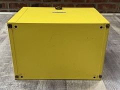 UNIQUE VINTAGE Yellow Oxford Metal Medication LOCKBOX-Antique