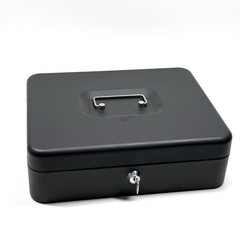 Large Cash Box with Money Tray and Lock, Metal Money Box for Cash, Lockbox