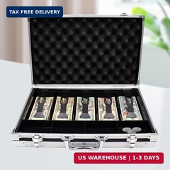 Large Cash Box with Money Tray, Lockable Money Box for Cash, Large Cash Organize