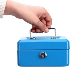 5.9-Inch Waterproof Metal Cash Box with Key Lock – Perfect for Storage & Safety