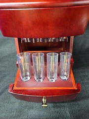 MAGNIF Deluxe Coin Sorter Wood CLASSIC CHERRY Box Lid Tubes Missing 1 Drawer
