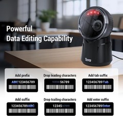 Tera Barcode Scanner Model 9000 Desktop Omnidirectional 1D 2D QR Hands Free USB
