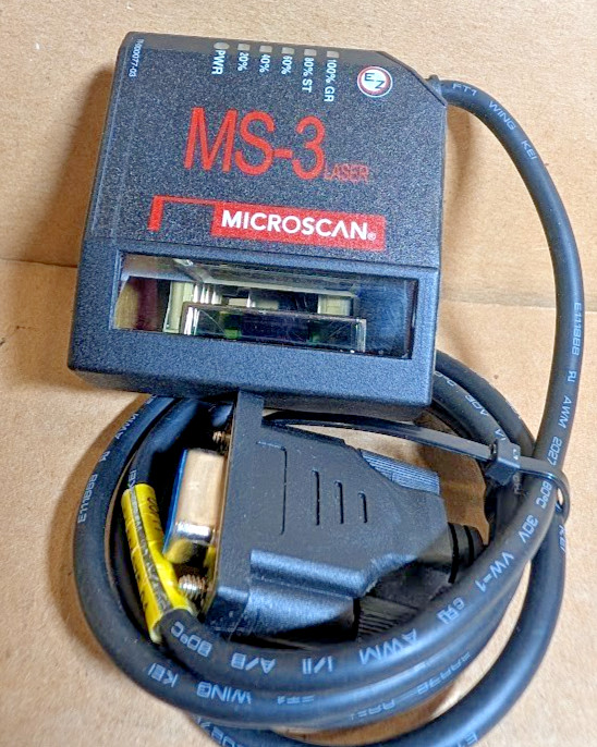 Omron MICROSCAN FIS-0003-0006G MS-3 Laser Barcode Reader, Right Angle (NNB)