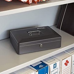 Locking Cash Box Steel Money Box with Tray and Key Lock