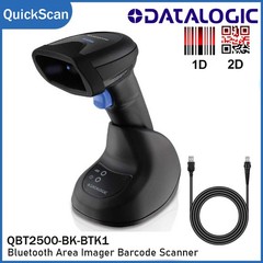 Datalogic QuickScan QBT2500-BK-BTK1 Wireless 1D 2D Barcode Scanner w/ Cradle USB