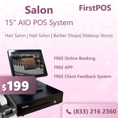 15” Touchscreen POS Cash Register Till System Salon Makeup Stores Beauty & Spa