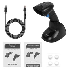Datalogic QuickScan QD2590-BKK1B Handheld 2D Area Imager Barcode Scanner+Base