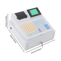 LCD Display Cash Register Corded Electric Cashier Cash Register w/Cash Drawer