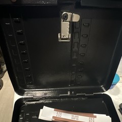 Black Metal Cash Box w/ Combination Lock & Removable Cash Tray