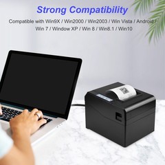 Thermal Receipt Printer 80mm Desktop Direct Thermal Printing USB Connection BSZV