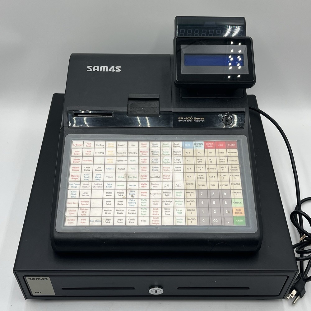 SAM4S ER-940 Electronic Cash Register POS System w/ Cash Drawer Tested Working