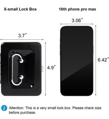 Jssmst Locking Medium Steel Cash Box with Money Tray, Lock Box, Black