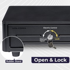 NEW Volcora Cash Register Drawer 13″ POS System 4 Bill 5 Coin Key-Lock Black