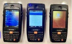 Glacier M3 Orange Handheld Barcode Scanner Lot Of 3 W/Docks & Cradles Mobile PC