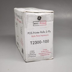 MAX-PRIME (100 Rolls) POS Thermal Printer Rolls 2-Ply 3″x100′ T2300-100
