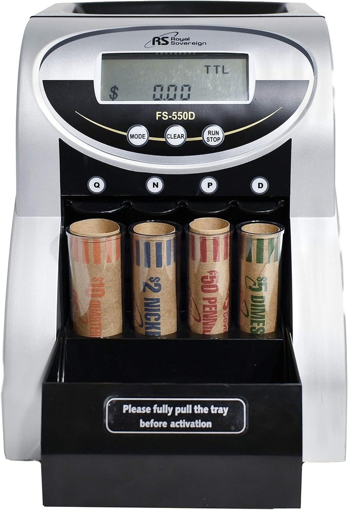 Royal Sovereign 1 Row Electric Coin Counter/Sorter, Digital Counting Display